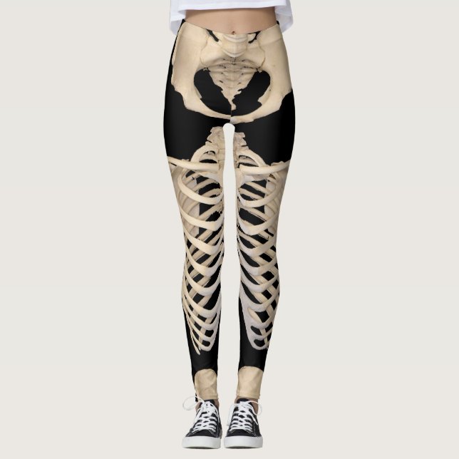Halloween fest Scary Zombie Cage Skeleton Leggings (Framsida)