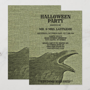 Halloween fest Scoky Craw Gult Grönt Spooky Inbjudningar