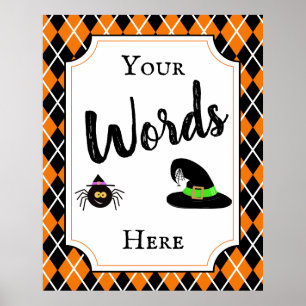 halloween fest skapar din spooky-häxspinder poster