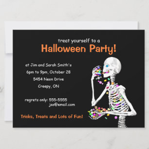 halloween fest Skeleton Inbjudningar