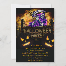 Halloween fest skelettpartiinbjudan meddelande
