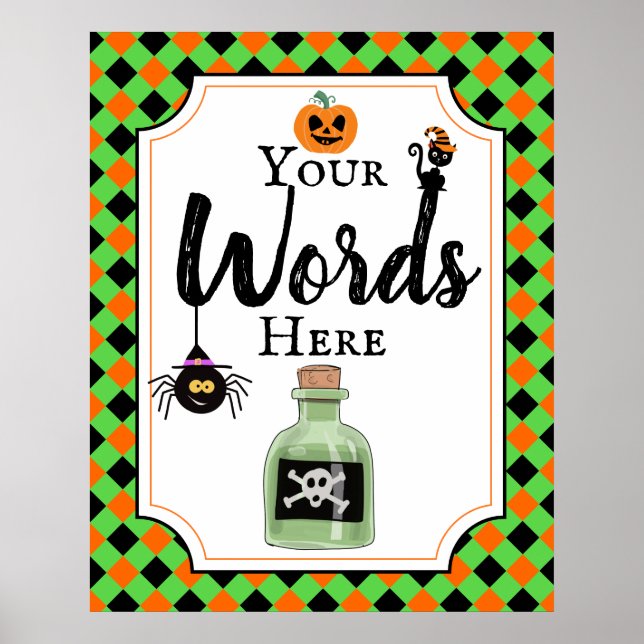 halloween fest-skylt skapar ditt eget poster (Framsidan)