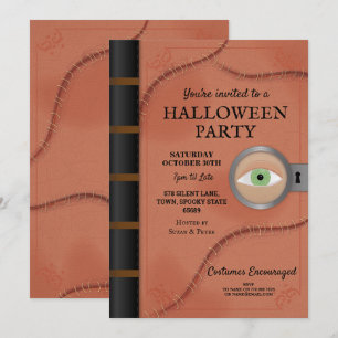 Halloween fest Spell Bok Hocus Öga fasor Inbjudningar