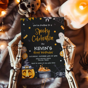 Halloween fest Spooky Firande Birthday Inbjudningar