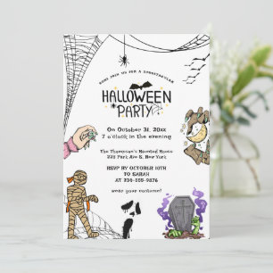 Halloween fest Spooky Horror Costume Night Inbjudningar