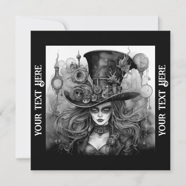 Halloween fest Steampunk Inbjudningar (Framsida)