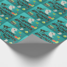Halloween fest Teal och Grönt Presentpapper