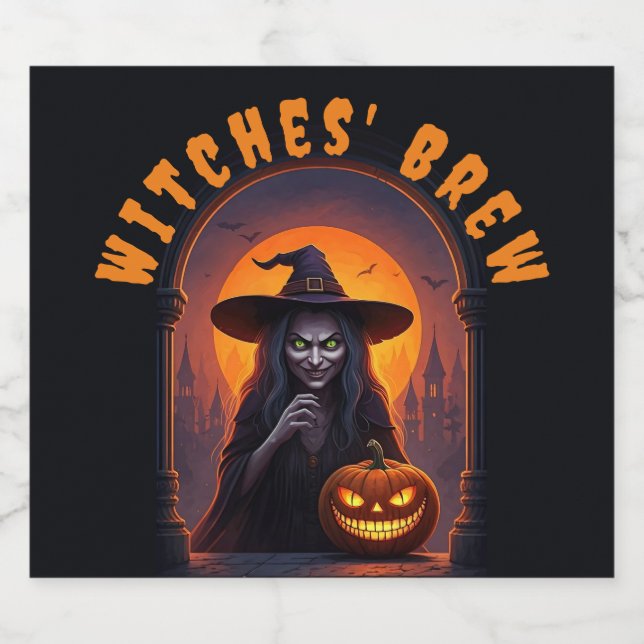 Halloween fest Theme - Witches' Brew Ölflaska Etikett (Singel etikett)