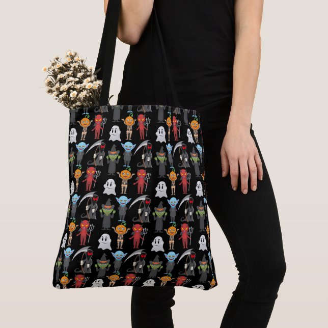 Halloween fest Tote Bag Tygkasse (Närbild)
