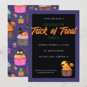 Halloween fest-trick av rå söt inbjudningar