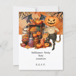 Halloween fest TRICK ELLER BEHANDLINGAR MED Kattäl Vykort
