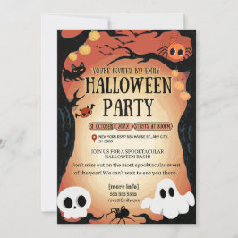 halloween fest typografi modern omedelbar nedladdn inbjudningar