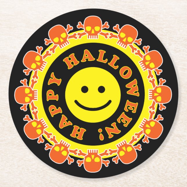 Halloween fest underlägg papper rund (Framsidan)