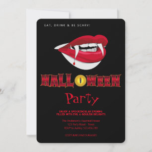Halloween fest Vampire Teeth Gothic Inbjudningar