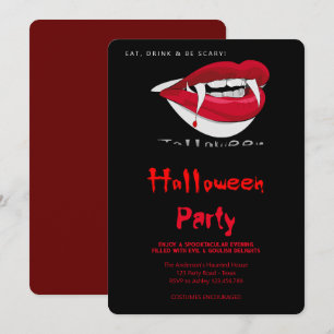 Halloween fest Vampire Teeth Gothic Inbjudningar