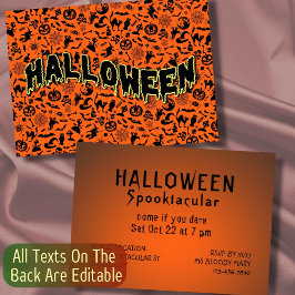 Halloween fest-vickig spooktaculär typografi inbjudningar