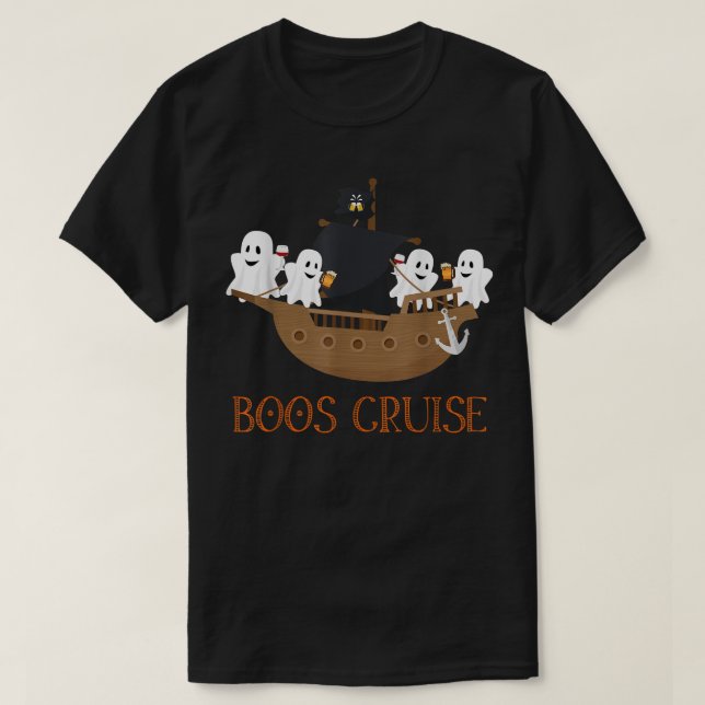 Halloween fest Vin Beer dricker Boos Cruise T Shirt (Design framsida)