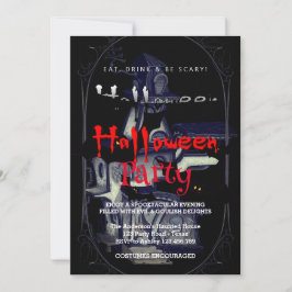 Halloween fest Vintage Gothic House Inbjudningar