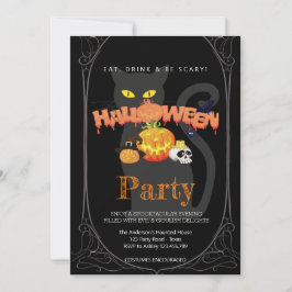 Halloween fest Vintage Gothic Inbjudningar