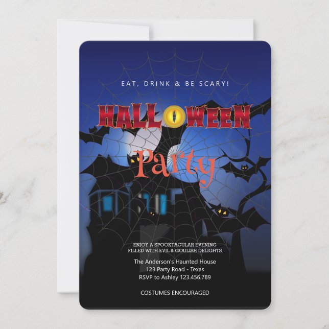 Halloween fest Vintage Gothic Inbjudningar (Framsida)