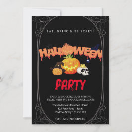Halloween fest Vintage Gothic Inbjudningar