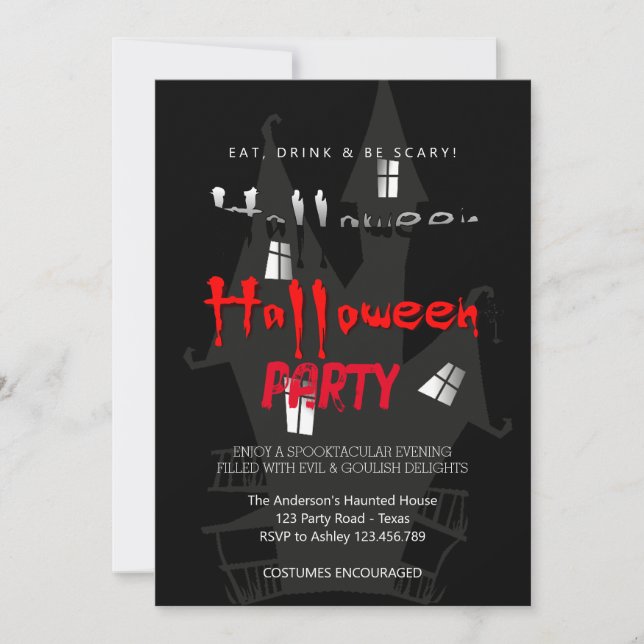 Halloween fest Vintage Gothic Inbjudningar (Framsida)