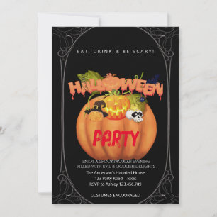 Halloween fest Vintage Gothic Inbjudningar