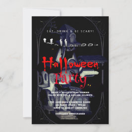 Halloween fest Vintage Gothic Inbjudningar