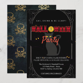 Halloween fest Vintage Gothic Inbjudningar