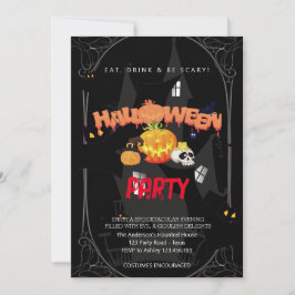 Halloween fest Vintage Gothic Inbjudningar