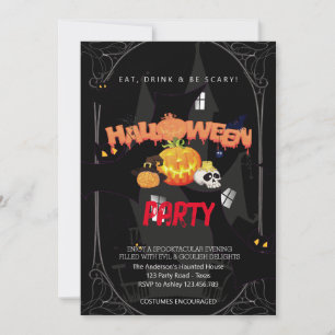 Halloween fest Vintage Gothic Inbjudningar