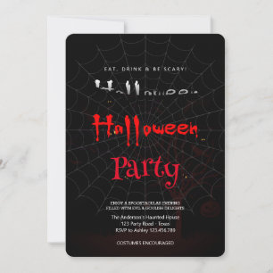 Halloween fest Vintage gotiic,Spindelns webben Inbjudningar