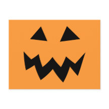 Halloween fest vykort | Pumphuvud ansikte