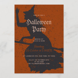 Halloween fest Witch Magic Bus eller godis Grunge Inbjudningar