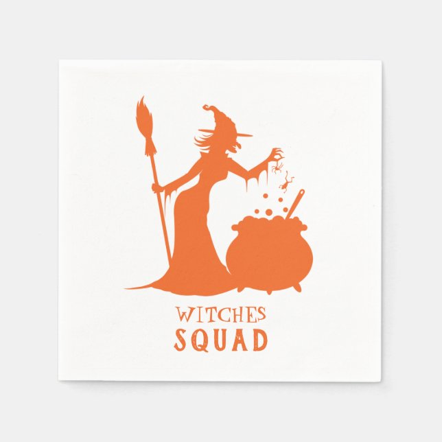 Halloween fest Witches Squad Spider Frog Pog Pappersservett (Framsidan)