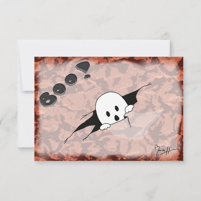 Halloween festinbjudan - gullig spöke inbjudningar (Framsida)