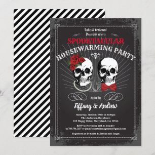Halloween-festinbjudan. Svart röd Inbjudningar