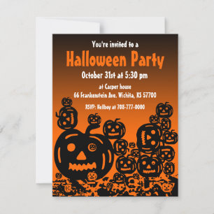 Halloween festinbjudanjack o lantern 5 inbjudningar