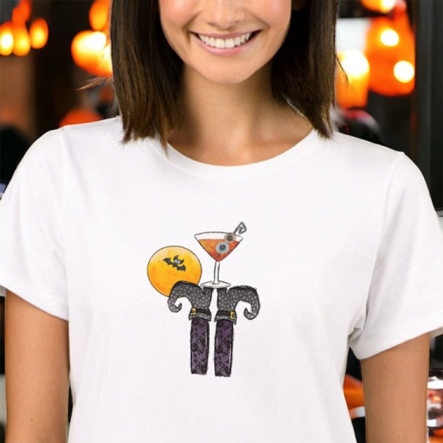Halloween Festive Drink Witch visar Cute T Shirt (Skapare uppladdad)