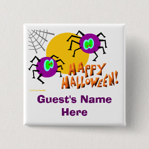 Halloween festnametagen knäppas knapp
