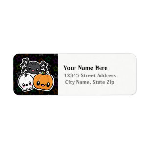 Halloween festreturetiketter returadress etikett