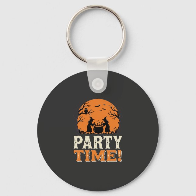 Halloween Festtid Häxcauldron Design_1 Nyckelring (Framsida)