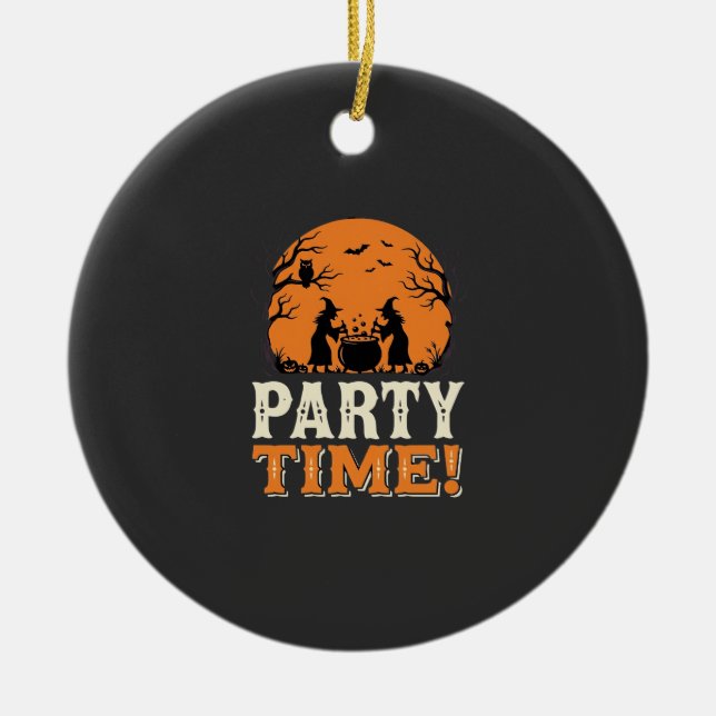 Halloween Festtid Häxgryta Design_1 Julgransprydnad Keramik (Framsidan)