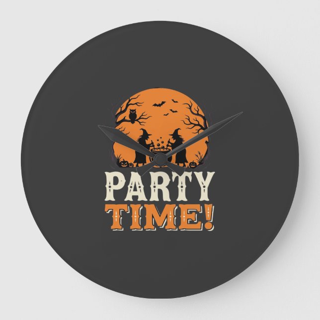 Halloween Festtid Häxgryta Design_1 Stor Klocka (Framsida)