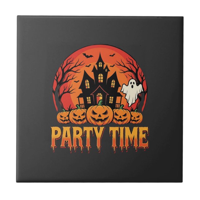 Halloween Festtid Spökpumpa Design_1 Kakelplatta (Framsidan)