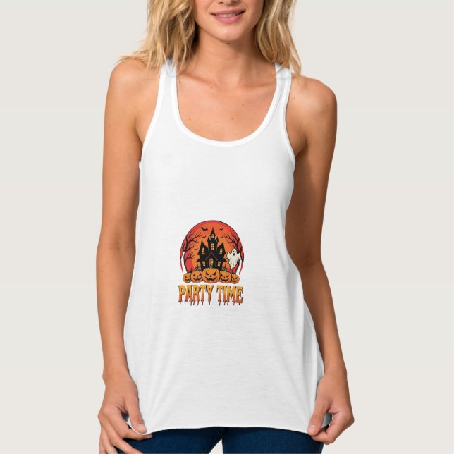 Halloween Festtid Spökpumpa Design_1 Linne Med Racerback (Framsida)