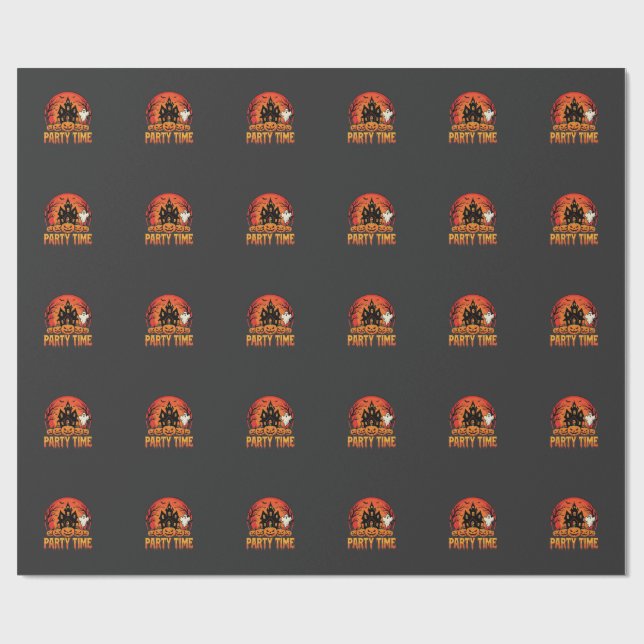 Halloween Festtid Spökpumpa Design_1 Presentpapper (Platt)