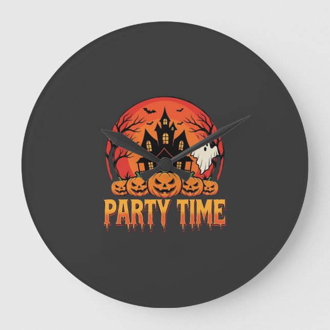 Halloween Festtid Spökpumpa Design_1 Stor Klocka (Framsida)