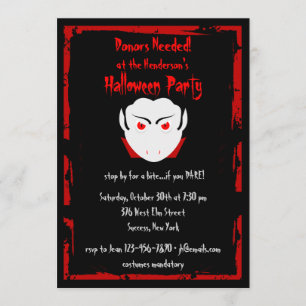 Halloween festvampyrinbjudan inbjudningar