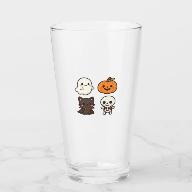 Halloween-figurer � Spöke, pumpa, svart katt & Glaskopp (Framsida)